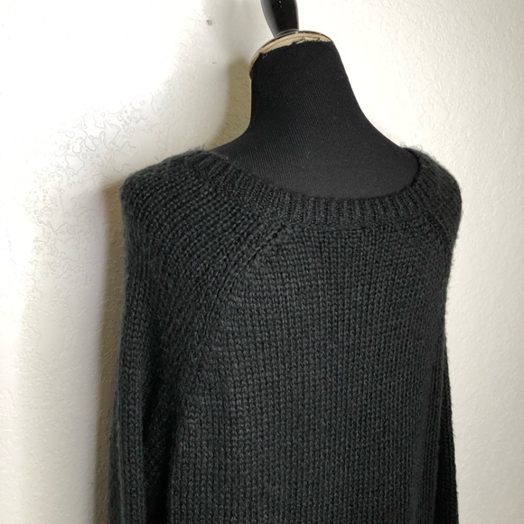 Wooden Ships black front pocket mohair wool blend tunic sweater size M/L - Picture 10 of 13